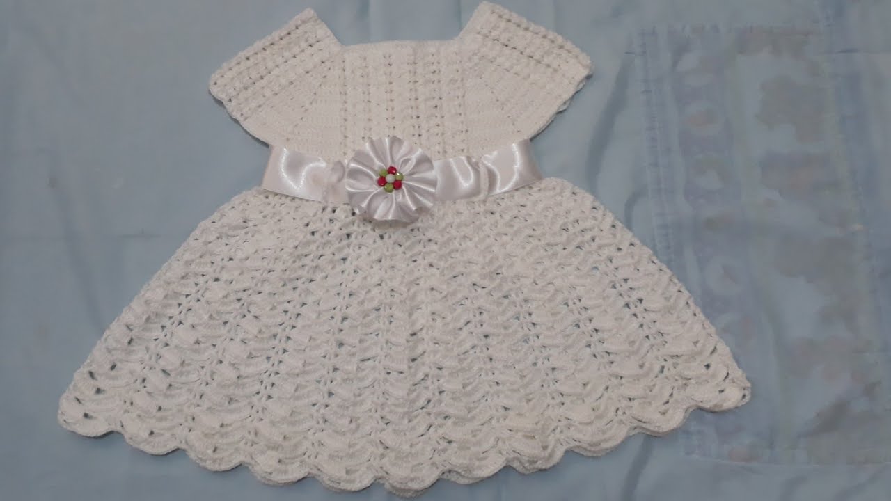 vestido de croche infantil branco