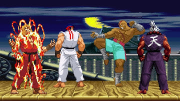 FIRE KEN & ICE RYU VS SHIN GOUKI & SAGAT