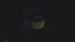 Point cloud of basketball at 17 meters (solid-state 3D imaging camera)