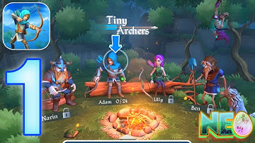 Tiny Archers: Gameplay Walkthrough Part 1 - Adam Level 1 - 5 (iOS, Android)