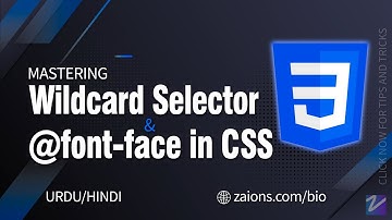 Comprehensive Guide to CSS Wildcard and @font-face - Urdu/Hindi | Zaions