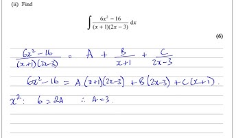WMA14 01 IAL (Edexcel) P4  June Oct 2020 Q7 ii Integration using Partial Fractions