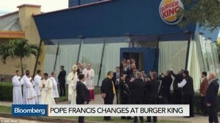 A Whopper: Pope Francis Gets Changed in Burger King A Whopper: Pope Francis Gets Changed in Burger King
