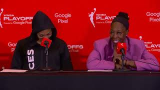 A'ja Wilson, Chelsea Gray React to Valkryies Sweeping Aces in WNBA Semis