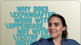 Tex: Why does expandafter work with uppercase, but not with textbf for instance