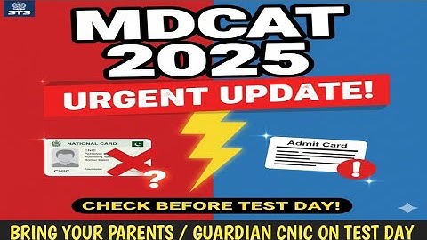 MDCAT 2025: HUGE UPDATE on Parents