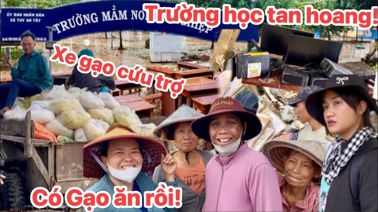 BÀ CON PHÚ YÊN VỠ OÀ THẤY GẠO NHƯ THẤY VÀNG , TRƯỜNG HỌC NHIỀU NƠI TAN HOANG SAU LŨ!