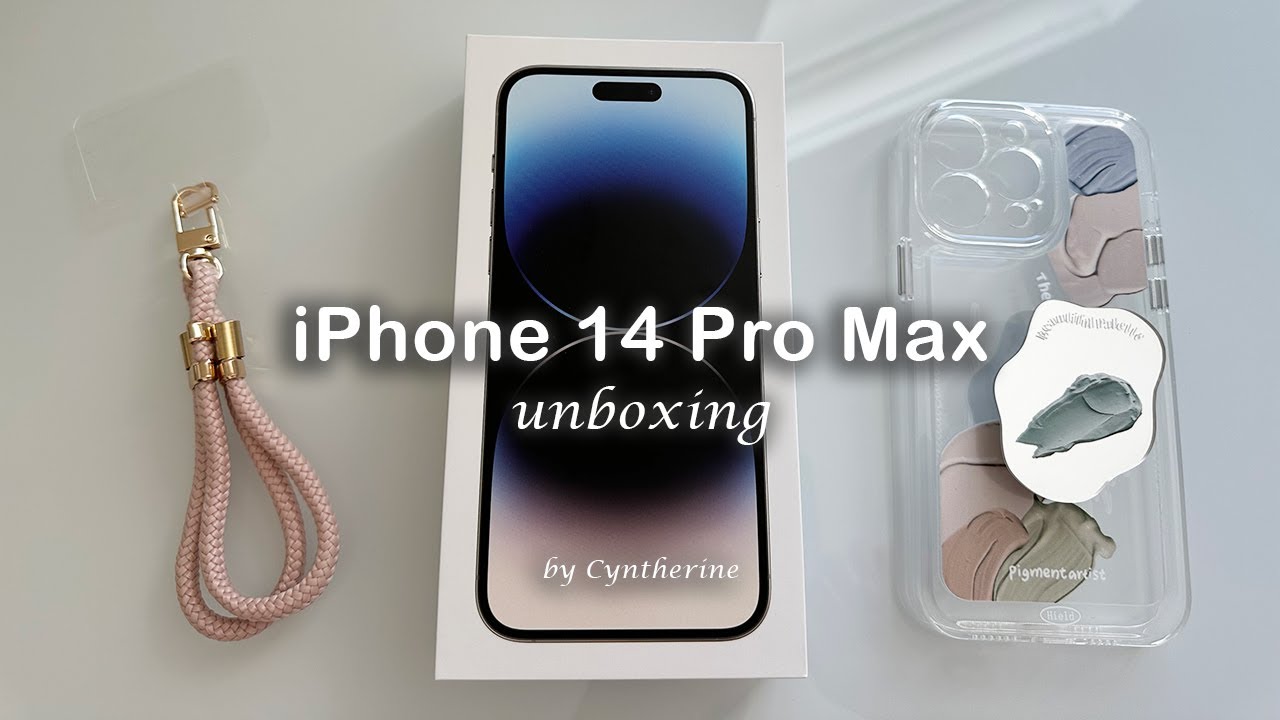iPhone 14 Pro Max Silver 1TB - Unboxing (ASMR), Accessories comparison with 14 Pro Max in BLACK