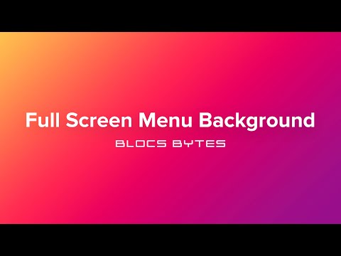 How to Set a Full Screen Menu Background Colour