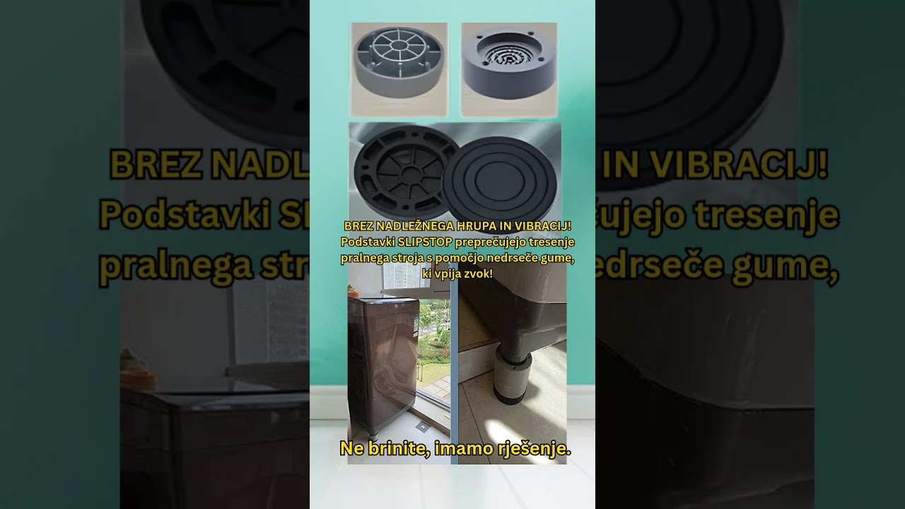 4-delni komplet protihrupnih in protizdrsnih podstavkov za pralni stroj  (Sample Video Ad 01)