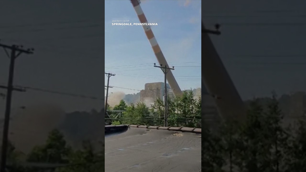 Implosion at shuttered power plant damages nearby homes #Shorts