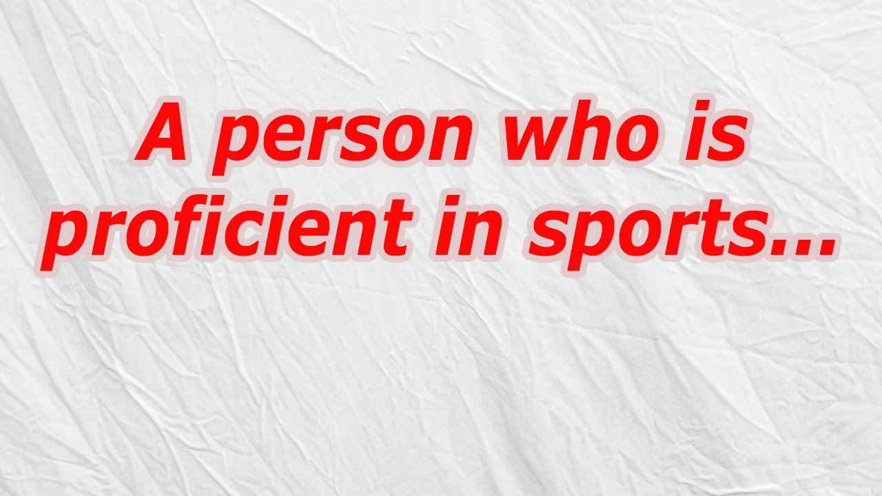A person who is proficient in sports (CodyCross Crossword Answer) YouTube