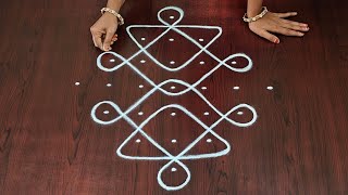 7×1dots melikala muggulu|easy rangoli|daily chukkala muggulu||sikku,kambhi,neli kolams|#Nice Rangoli