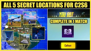 ALL 5 SECRET LOCATIONS FOR C2S6 TITLE 😱 BGMI & PUBG MOBILE EVANGELION C2S6 TITLE FOR FREE 🔥