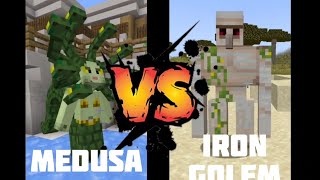 medusa VS iron golem #minecraft #mcpeaddon screenshot 3