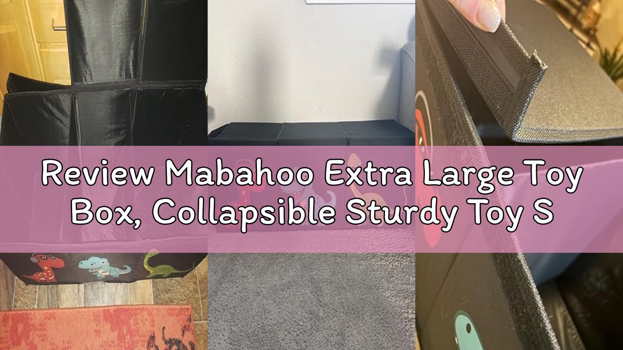 Review Mabahoo Extra Large Toy Box, Collapsible Sturdy Toy Storage Organizer with Lids, Dinosaur Toy