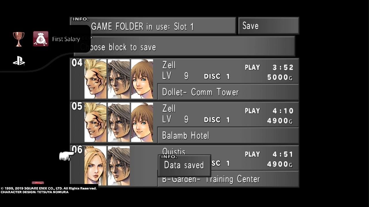 Final Fantasy VIII: Remastered ~ First Salary Trophy