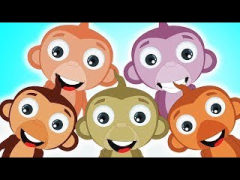 Five Little Monkeys Jumping On The Bed | Nursery Rhymes For Kids by HooplaKidz