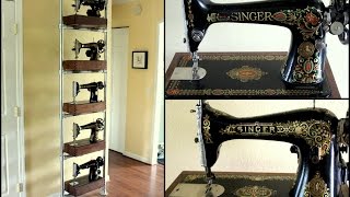 Vintage Sewing Machine Display and Storage (Singer 101, 201, 66, 115 & 15-90)