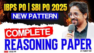 Ibps Po U0026 Sbi Po 2025  Complete Reasoning Paper  New Pattern Based  Puneet Sir