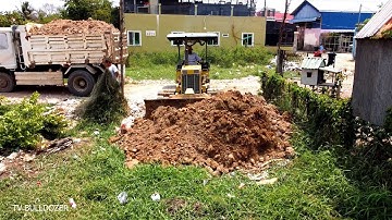 Wonderful New Project LANDFILL DELETE TRASH By Driver KOMAYSU D20P DOZER Pushing SOIL And Truckloads