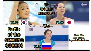 Yuna Kim VS Mao Asada VS Evgenia Medvedeva | Ladies Short Program World Records