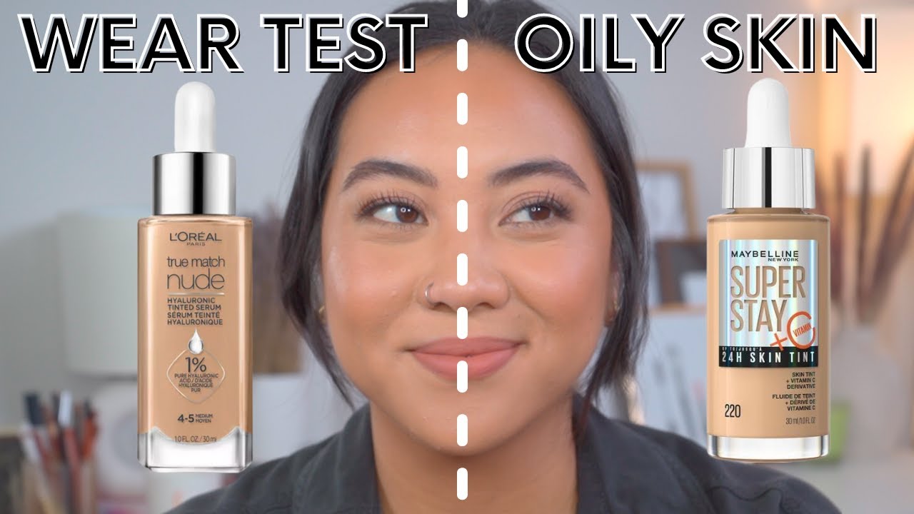 MAYBELLINE SKIN TINT VS L OREAL TINTED SERUM COMPARISON DEMO WEAR MAYBELLINE SKIN TINT VS L OREAL TINTED SERUM COMPARISON DEMO WEAR