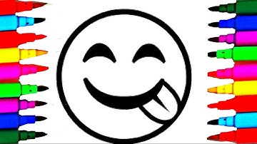 How To Draw and Color Emoticons | Learn Colors l Emoticons Faces Coloring Pages Videos For Kids