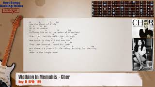🎸 Walking In Memphis - Cher / Marc Cohn Guitar Backing Track with chords and lyrics
