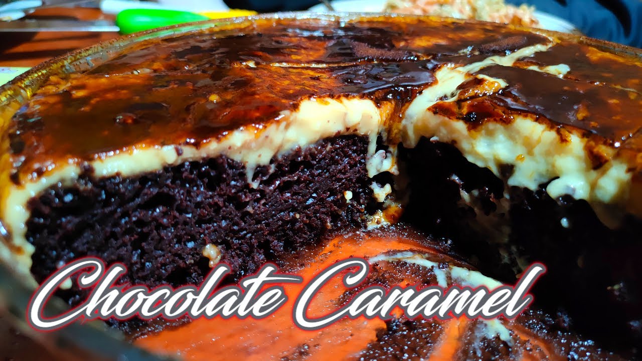 Moist Chocolate Cake with Caramel Toppings