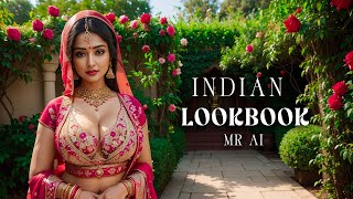 [4K] Ai Art Indian Lookbook Girl Al Art Video - Rose Garden