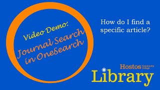 Find an Article With OneSearch Journal Search Net Worth