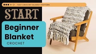 Chunky & Quick: Beginners Crochet Blanket Tutorial with Big Bold Fat Yarn screenshot 2