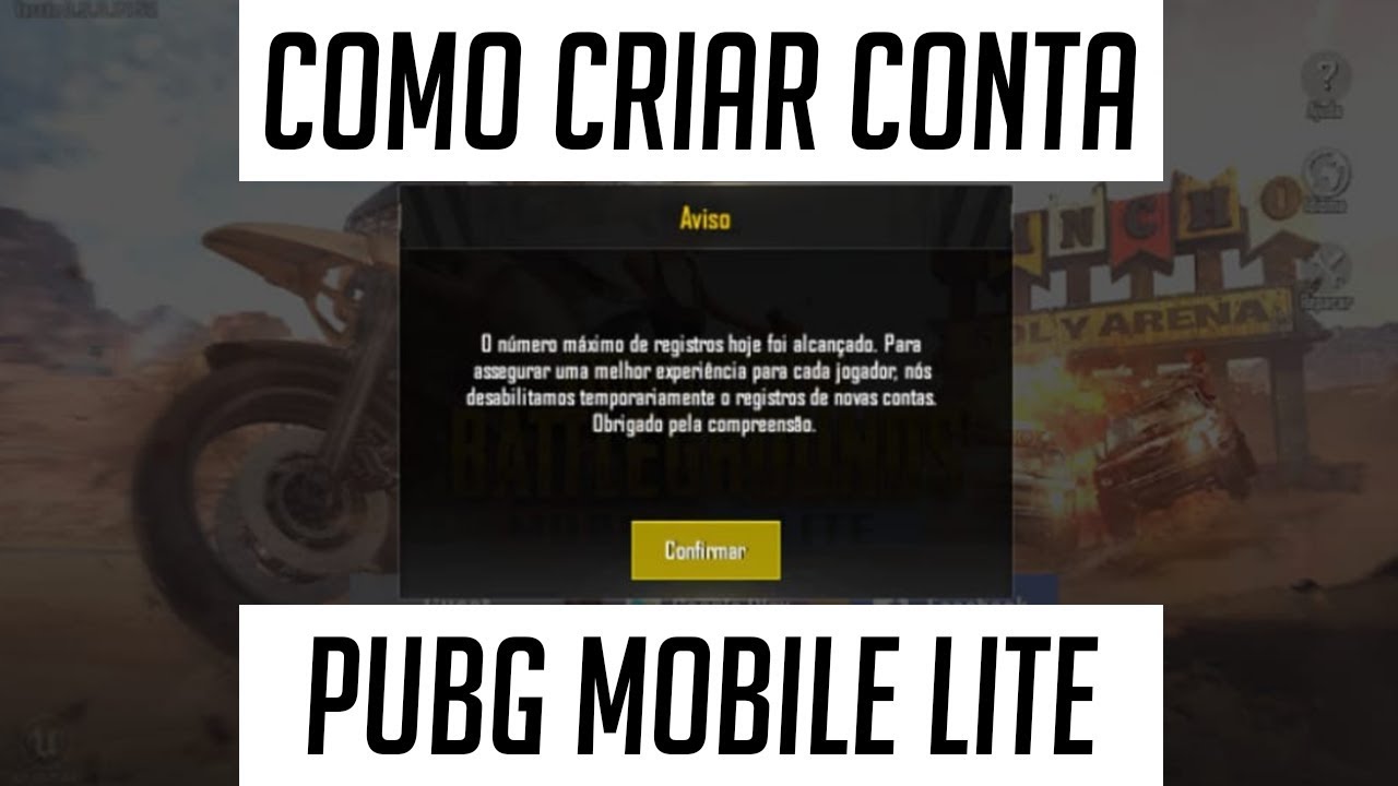 COMO 'BURLAR' MENSAGEM DE REGISTRO E CRIAR CONTA NO PUBG MOBILE LITE - 