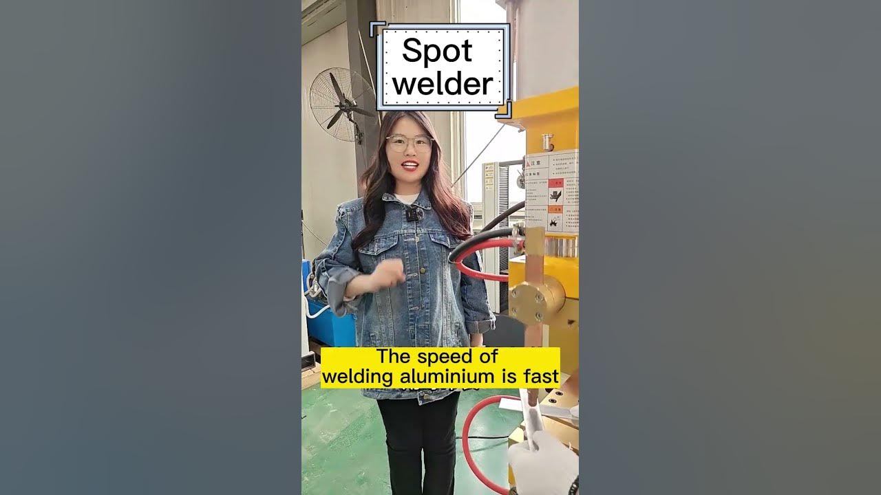 The medium spot welder welding aluminium sheet - YouTube