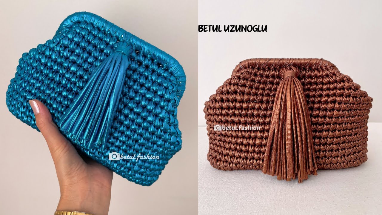 DERİ İPTEN ŞIK GECE ÇANTASI ÖRDÜM- YAPIMI KOLAY CLUTCH ÇANTA YAPIYORUZ