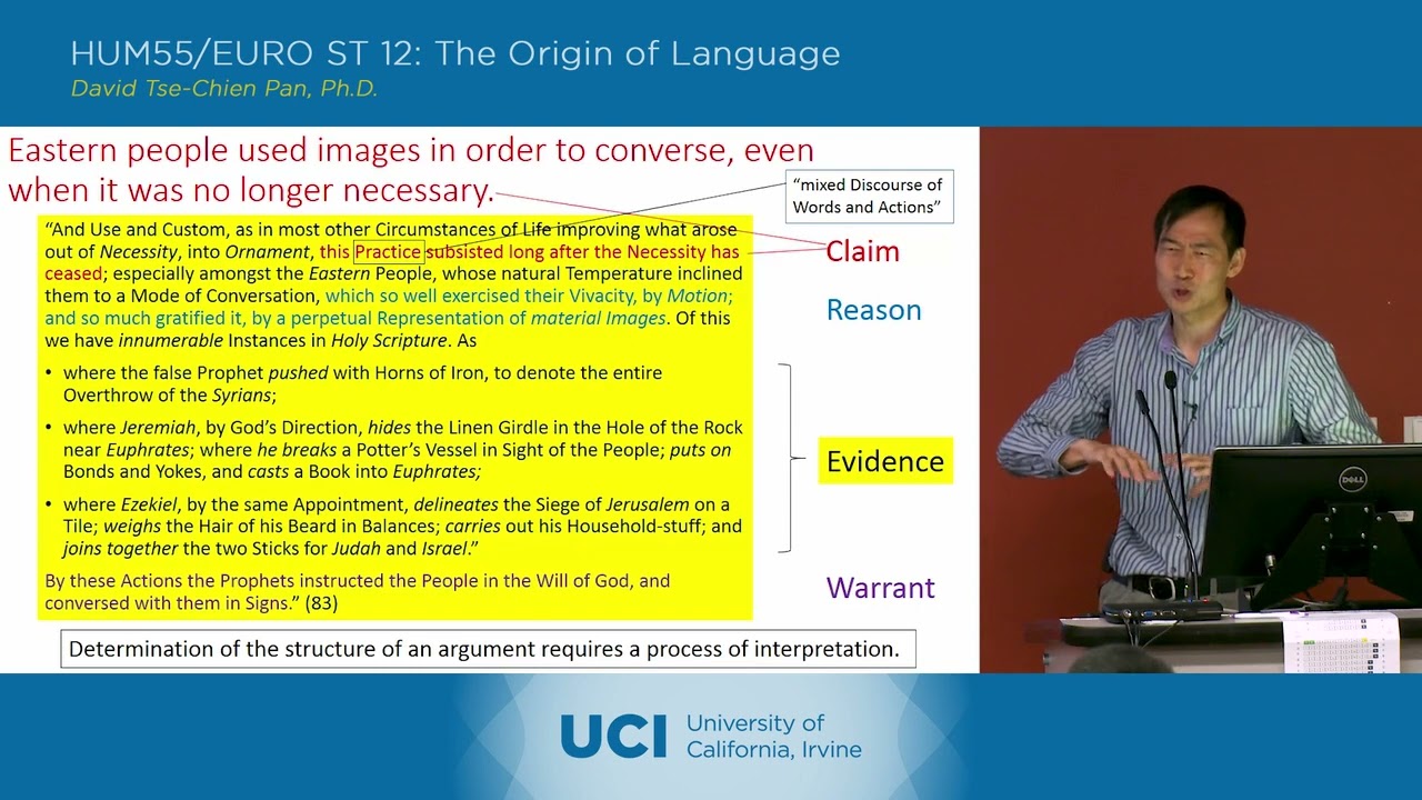 The Origin of Language - 5-2 - William Warburton, The Divine Legation of Moses - Lecture