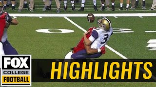 Washingtons Jake Browning Takes A Big Hit For A 9-Yard Loss Highlight Fox College Football
