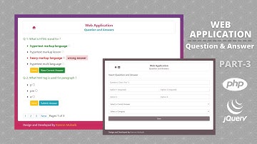Part 3 - Question and Answer Web Application in PHP | Single Select Multiple Choice Question