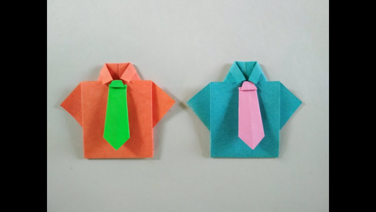 How to make a paper shirt and tie - paper dress - YouTube