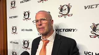 04/01 - Ducks head coach Greg Cronin speaks to the media after their 4-3 win against the Sharks