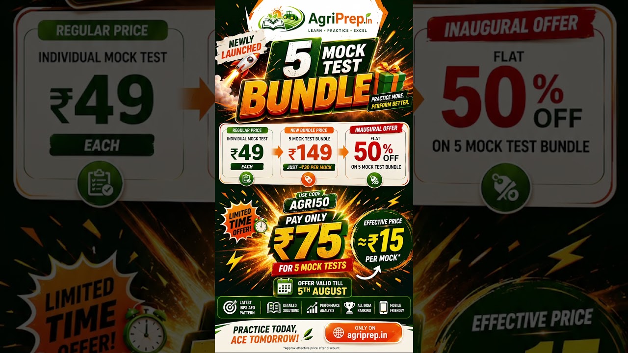 IBPS AFO Mock Tests @ Just ₹15 Each! | AgriPrep 5 Mock Test Bundle #ibpsafo #agriprep