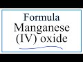 Manganese Oxide Compounds and Properties