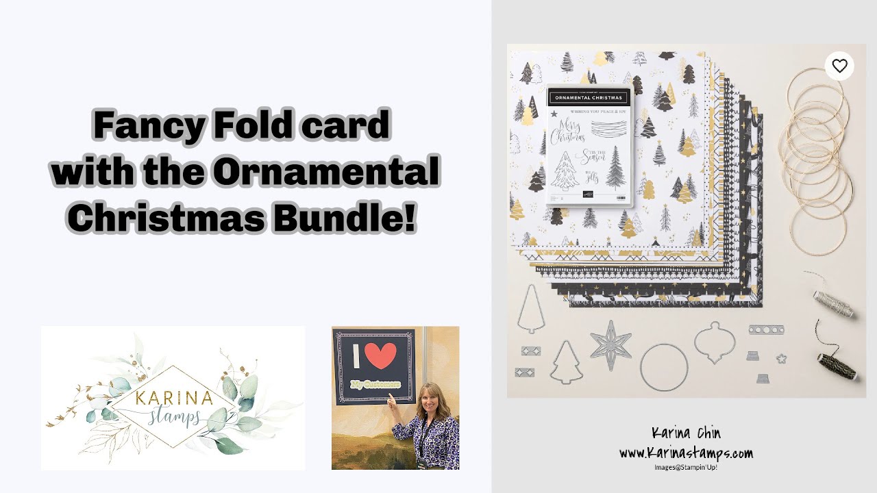 Pop Up Fancy Fold Card using the Ornamental Christmas Bundle.