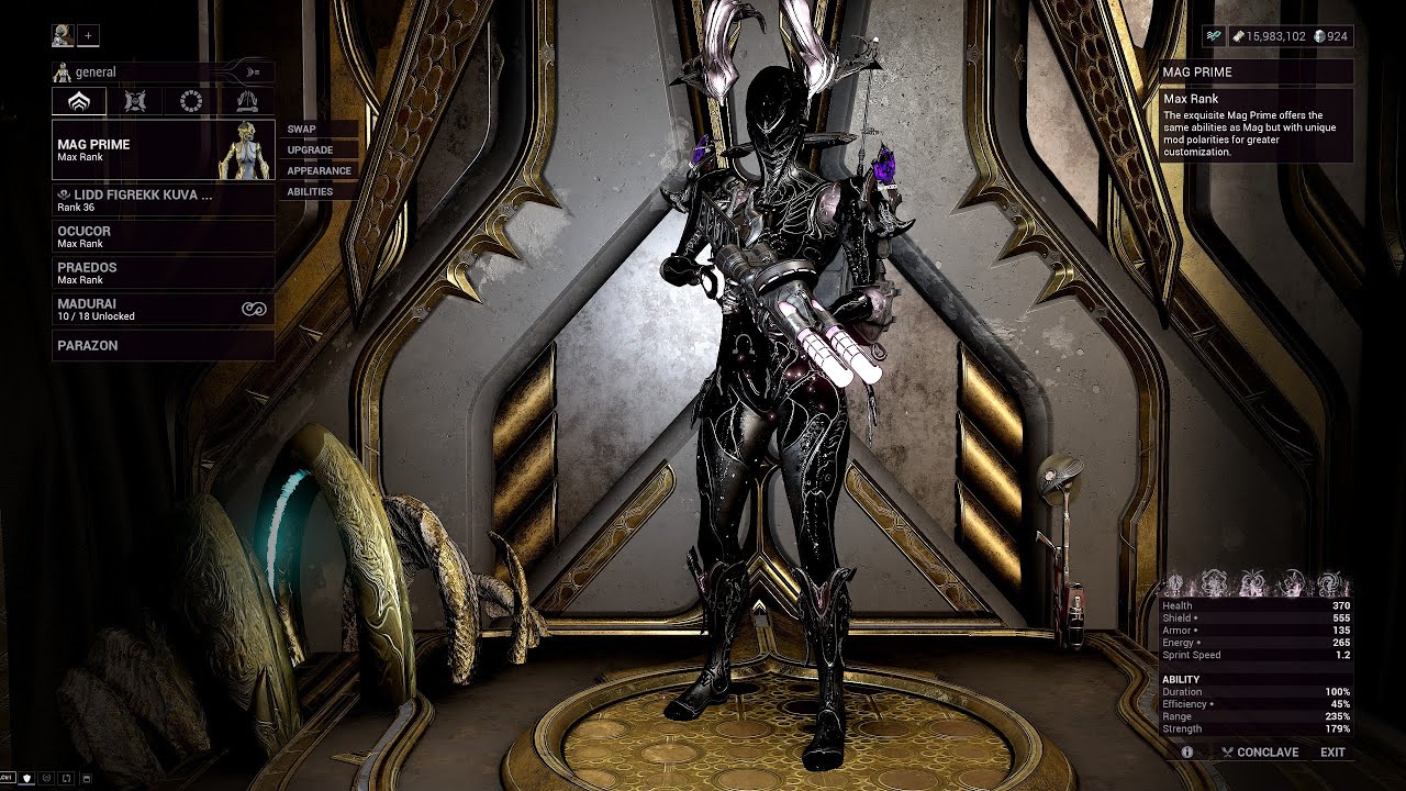 Warframe The Old Peace - Solo Steel Path Level 200 Mag Prime + Kuva Sobek