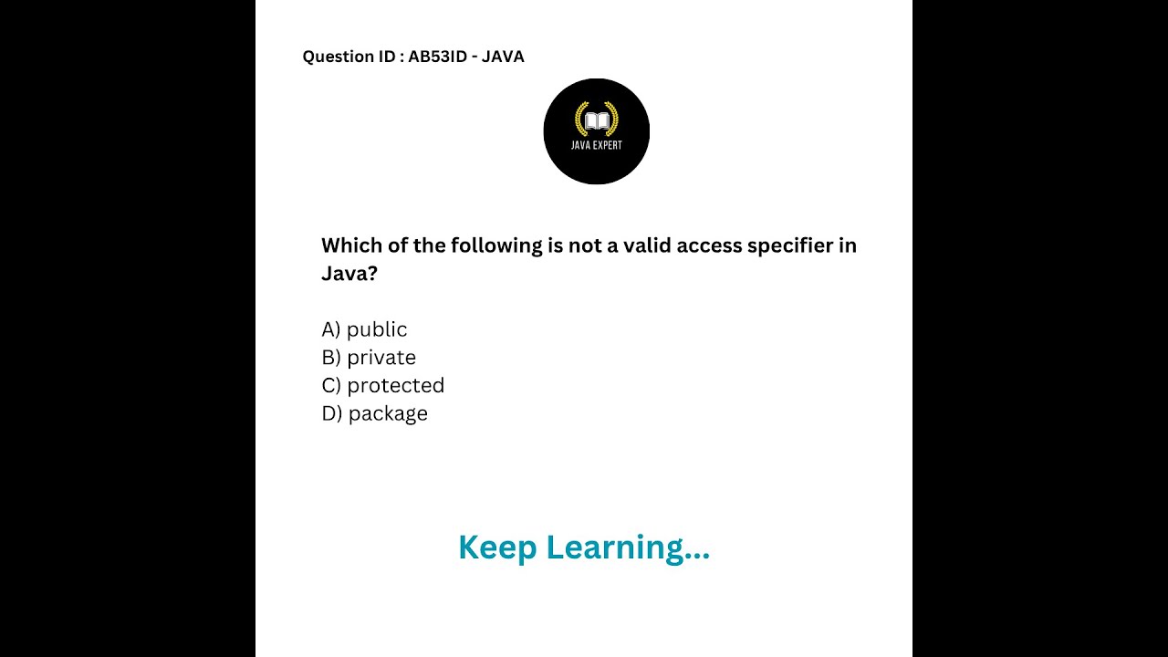 Which of the following is not a valid access specifier in Java? || JE ...