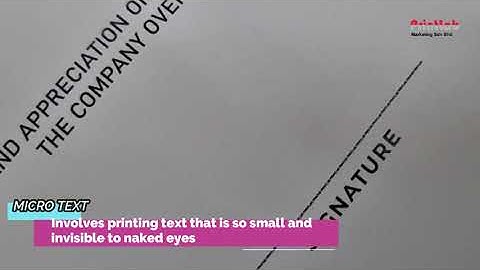 MICRO TEXT- MICROTEXT PRINTING- SECURITY FEATURES