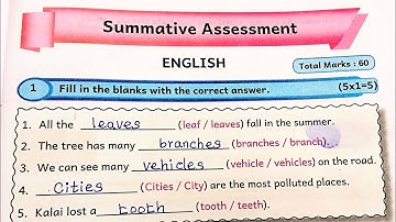 5th Standard English Workbook Term1 Summative Assessment Answers 2025-26 @illanthendral7 