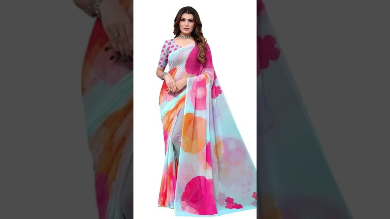 Women's Digital Printed Georgette Saree