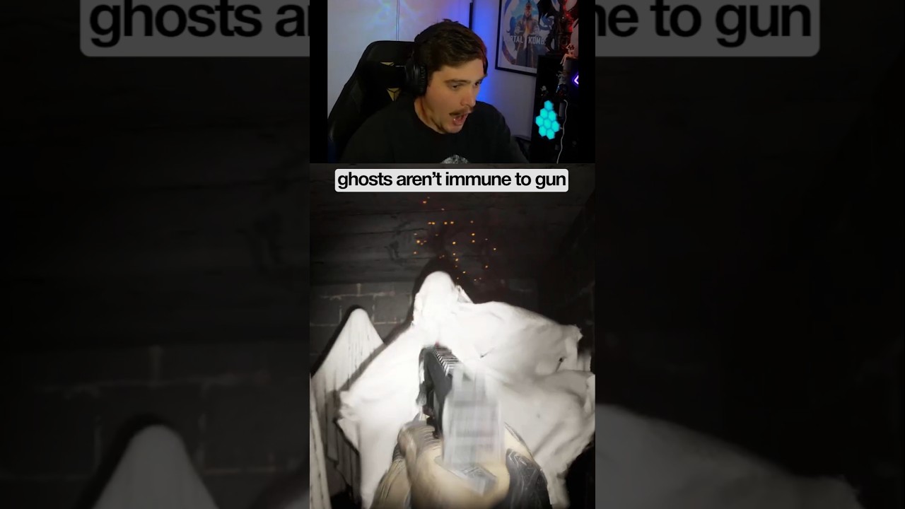 Do guns actually kill ghosts? #funnymoments #fyp #horror #jumpscare #twitch #memes